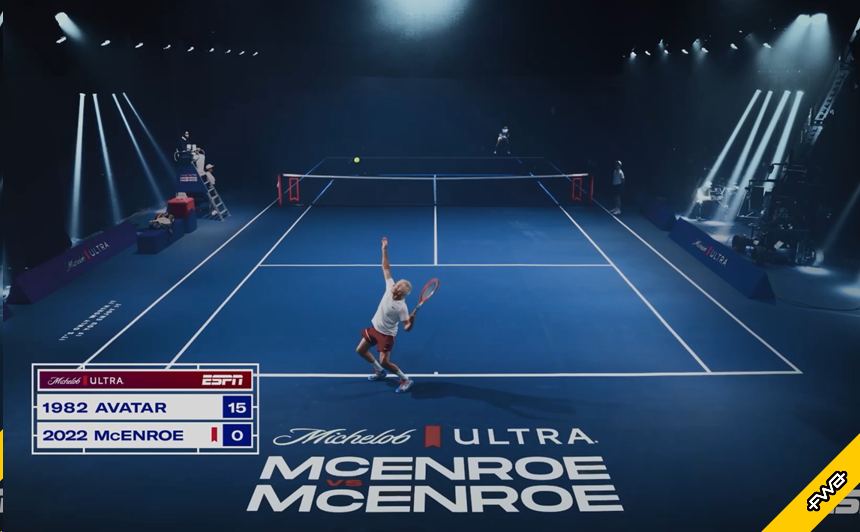 历史上首场真人与虚拟球员对决的网球比赛：McEnroe vs. McEnroe